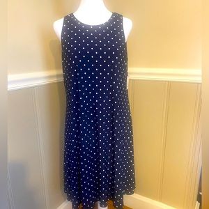 Anne Klein, size 6 dress. Navy blue with polka dots.